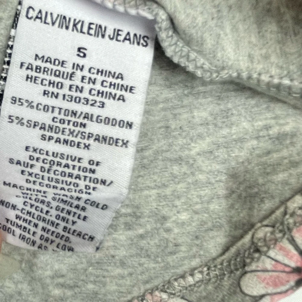 Calvin Klein Jeans Gray and Pink Floral Kids Dress 5